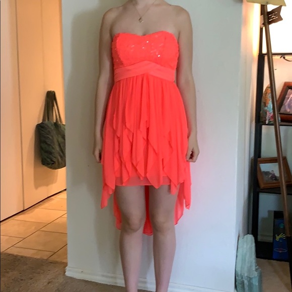 My Michelle strapless pink high-low dress - Picture 4 of 6